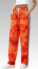 Women’s Orange Tie-Dye Side-Stripe Track Pants