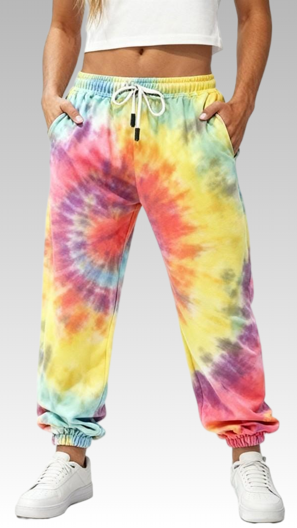 Women’s Colorful Rainbow Tie-Dye Loose Sweatpants