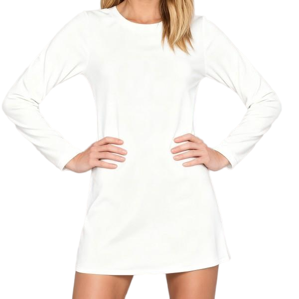 Women’s White Long-Sleeve Fitted Mini Dress