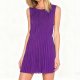 Purple Pleated Sleeveless Dress