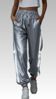Women’s Silver Satin Reflective Stripe Track Pants