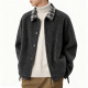 Grey Sherpa Jacket with Plaid Collar