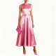 Pink Satin Sleeveless Midi Dress