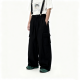 Black Suspender Cargo Wide-Leg Pants